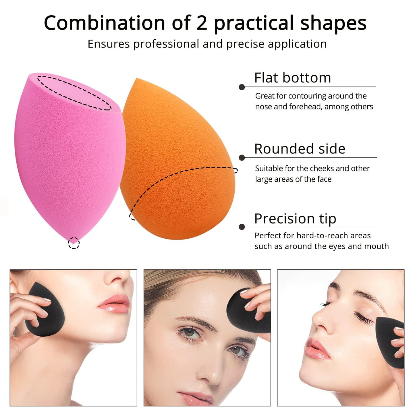 Beauty Blender Sponge with Holder,Makeup Sponge 6Pcs and 1Pcs Silicone Holder,Facial Makeup Blending Sponge Case for Makeup Bag, Travel Essentials ,Good Gifts for Women (6Pc+1 Silicone Case)