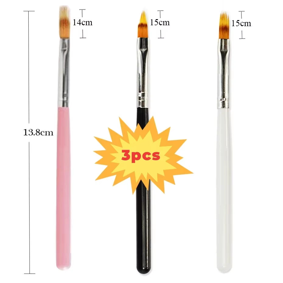 Nails Art Liner Brushes Elongated Lines Striping Drawing Painting 6/9/12/15/18/25Mm Nail Design Pen Professional Manicure Tool