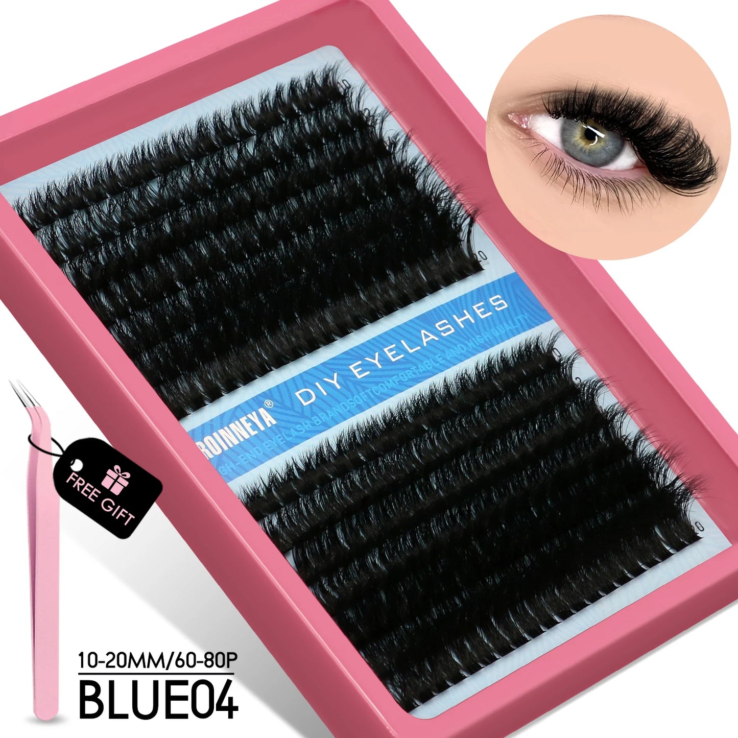 Cluster Lashes Kit Fluffy Individual Lashes Volume Mixed Tray Faux Mink Lashes Eyelash Extension Makeup