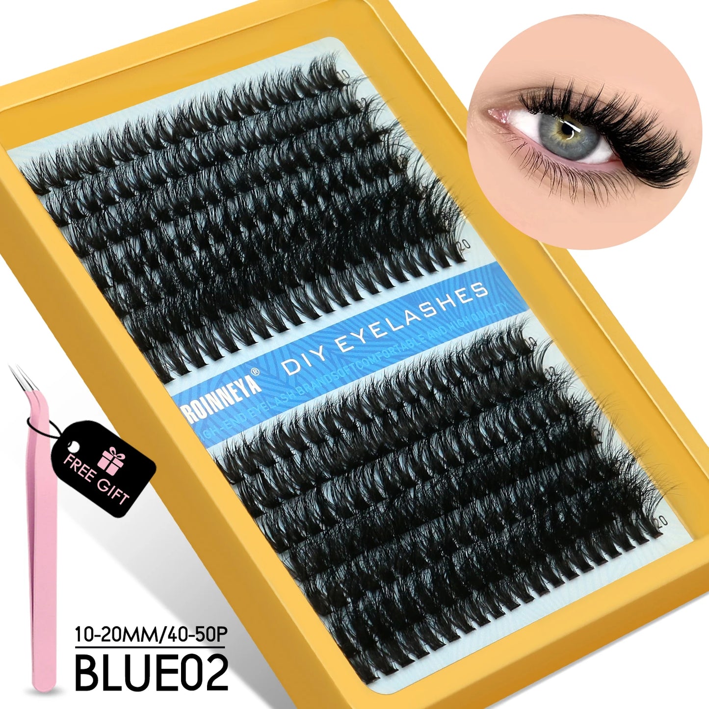 Cluster Lashes Kit Fluffy Individual Lashes Volume Mixed Tray Faux Mink Lashes Eyelash Extension Makeup