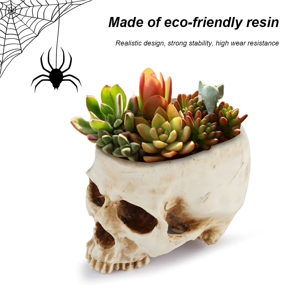 Resin Skull Flower Pot