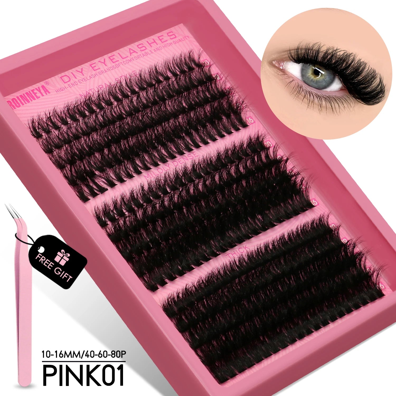 Cluster Lashes Kit Fluffy Individual Lashes Volume Mixed Tray Faux Mink Lashes Eyelash Extension Makeup