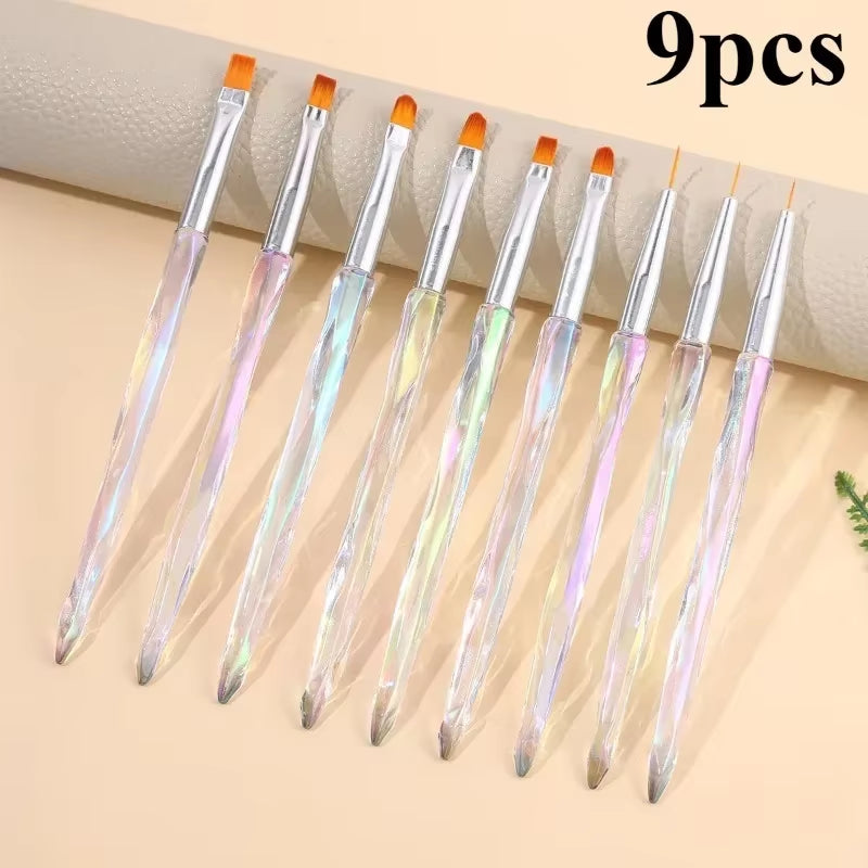 Nails Art Liner Brushes Elongated Lines Striping Drawing Painting 6/9/12/15/18/25Mm Nail Design Pen Professional Manicure Tool