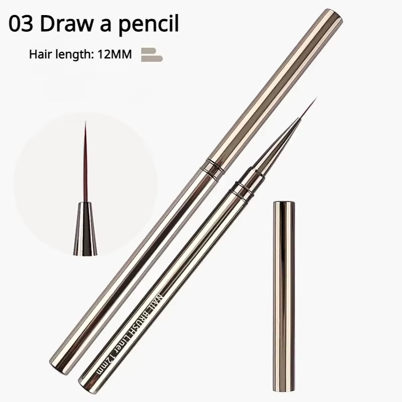 Nails Art Liner Brushes Elongated Lines Striping Drawing Painting 6/9/12/15/18/25Mm Nail Design Pen Professional Manicure Tool