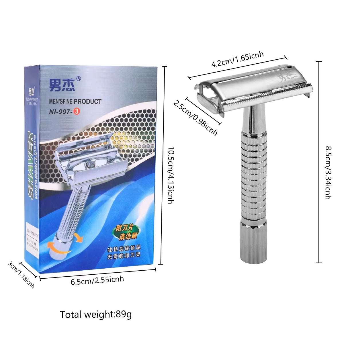 Double Edge Safety Razor for Unisex Safety Razor with a Delicate Box Holder with Blade Professional Barber Styling Accessories