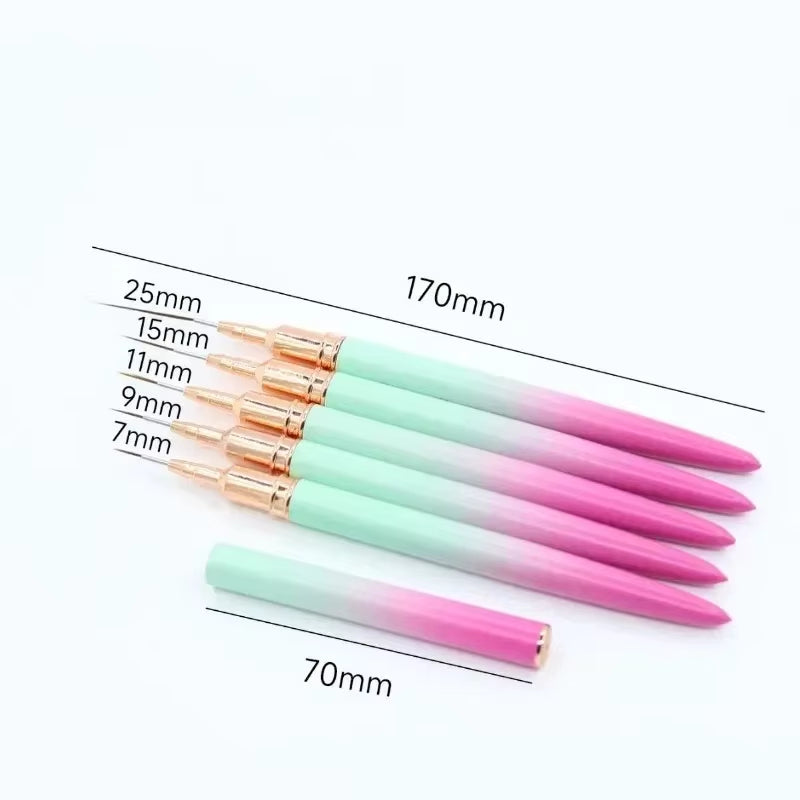 Nails Art Liner Brushes Elongated Lines Striping Drawing Painting 6/9/12/15/18/25Mm Nail Design Pen Professional Manicure Tool