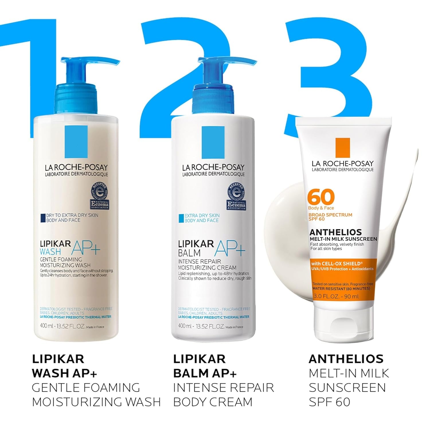 Anthelios Melt-In Milk Sunscreen SPF 60, Sunscreen for Body & Face, Broad Spectrum SPF + Antioxidants, Oil Free, Lightweight & Fast Absorbing, Oxybenzone Free