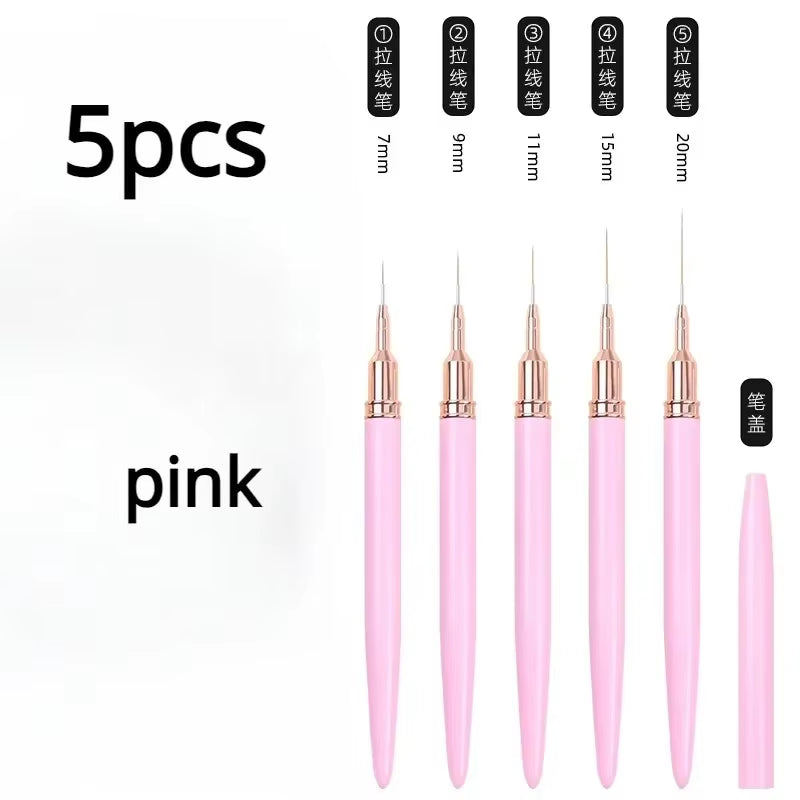 Nails Art Liner Brushes Elongated Lines Striping Drawing Painting 6/9/12/15/18/25Mm Nail Design Pen Professional Manicure Tool