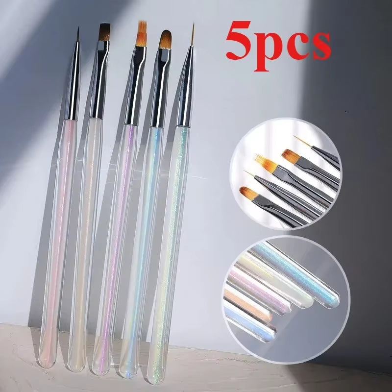 Nails Art Liner Brushes Elongated Lines Striping Drawing Painting 6/9/12/15/18/25Mm Nail Design Pen Professional Manicure Tool