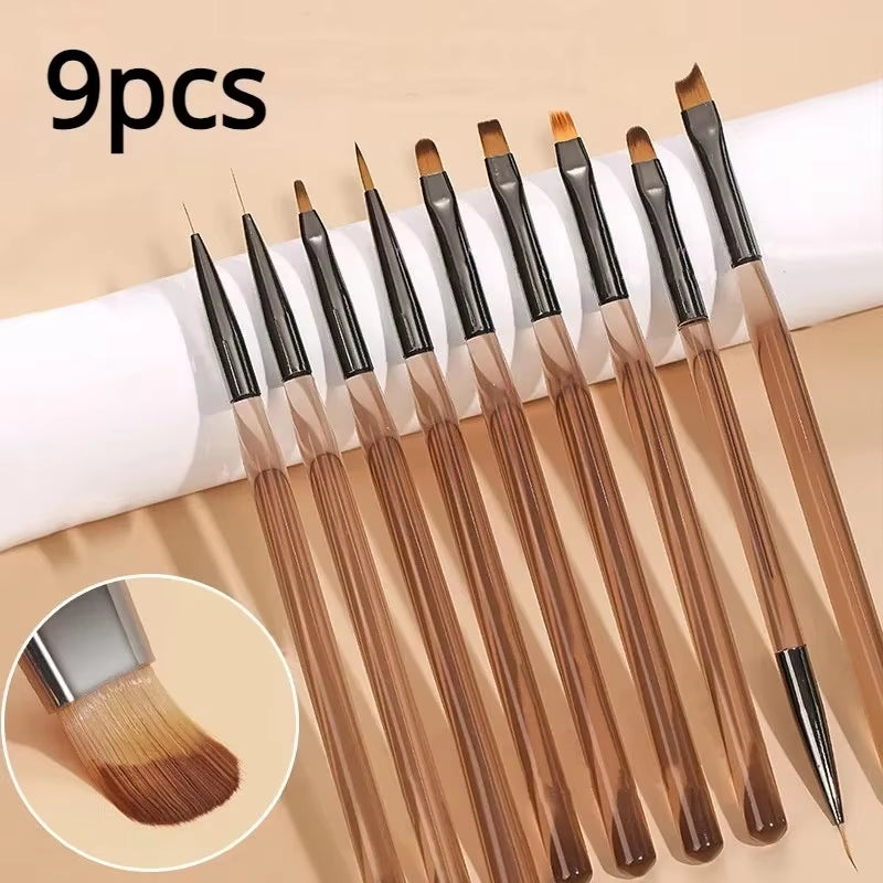 Nails Art Liner Brushes Elongated Lines Striping Drawing Painting 6/9/12/15/18/25Mm Nail Design Pen Professional Manicure Tool