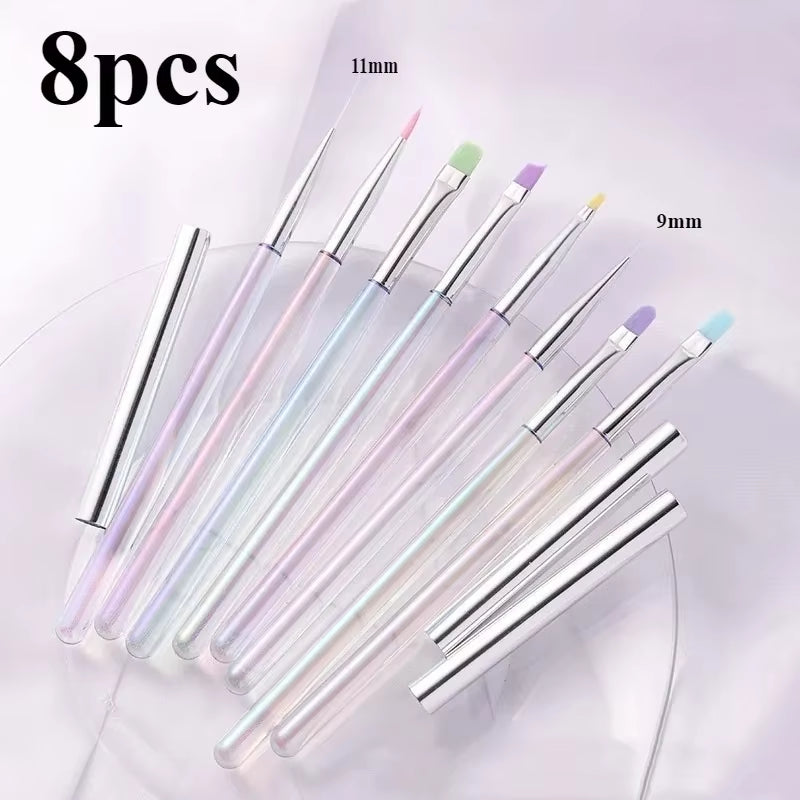 Nails Art Liner Brushes Elongated Lines Striping Drawing Painting 6/9/12/15/18/25Mm Nail Design Pen Professional Manicure Tool